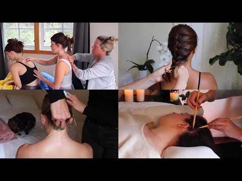 ASMR 2 HOUR Compilation of Hairplay, Massage Train, Gua Sha, Micro-Attention and more :)