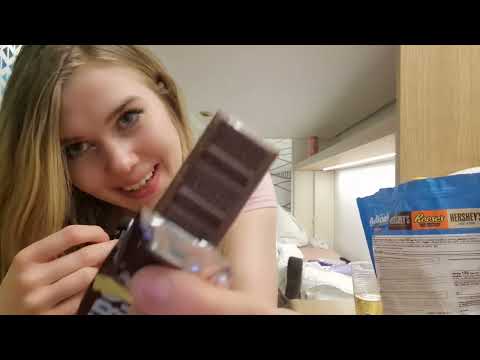 ASMR tasting chocolate from U S A