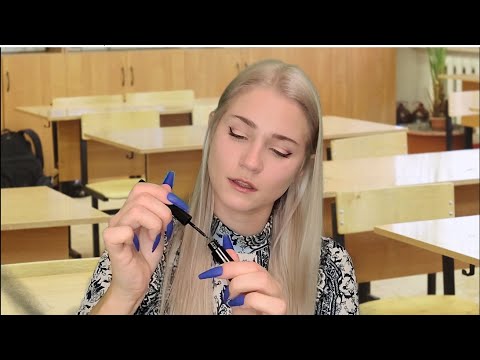 ASMR friend doing your makeup fast and aggressive in class