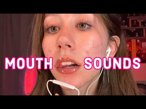 ASMR | mouth sounds with 🍎 earbud mic (no mic nibbling)