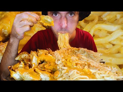CHEESE SAUCE DUMPLING THICC NOODLE MESSY FEAST ! * ASMR NO TALKING * | NOMNOMSAMMIEBOY