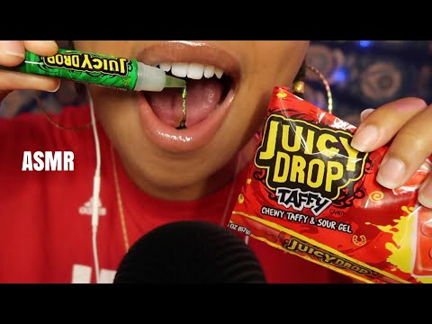 ASMR | JUICY DROP TAFFY & SOUR GEL CANDY 🍬😛