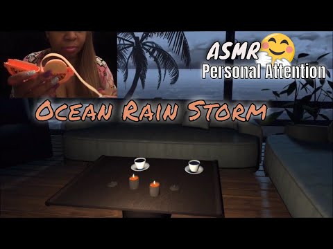 Comforting you through the Ocean Rain Storm 😘💤 ASMR Personal Attention Tingles😌