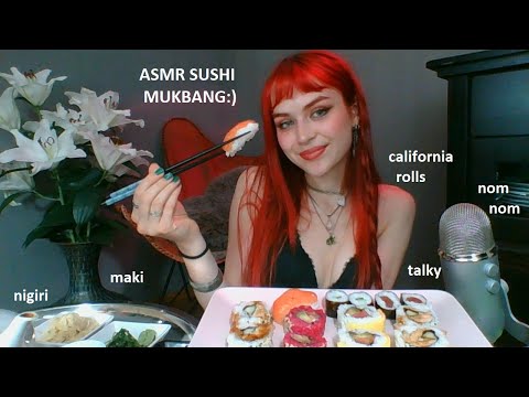 ASMR SUSHI MUKBANG 2.0! california rolls, nigiri, maki, wakame... (deutsch/german)