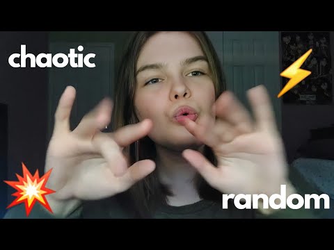 chaotic fast and aggressive + random triggers lofi ASMR | whispering, snapping, mouth sounds