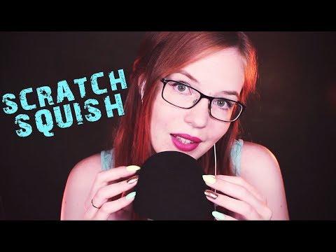 ASMR Squishing and Scratching the Mic w/Pretty Nails and Whispered Ramble