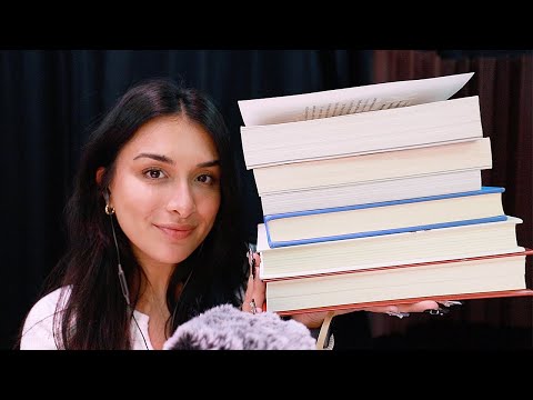 ASMR | Book Haul Relaxation (page turning, tapping, reading, tracing, whispers)
