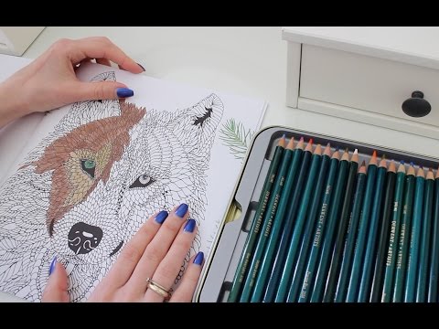 ASMR Whisper Coloring & Page Turning Relaxation | Wolf Session 1