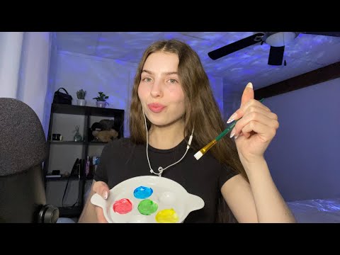 ASMR - Painting Your Face With Edible Paint 🎨👨‍🎨(mouth sounds + tapping !)