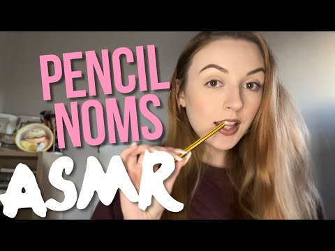 intense pen/pencil chewing (w/ tons of mouth noises) - ASMR