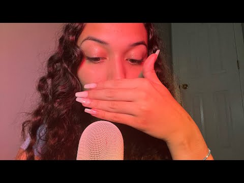 ASMR~ wet and dry mouth sounds w/ nail tapping and hand sounds 👄