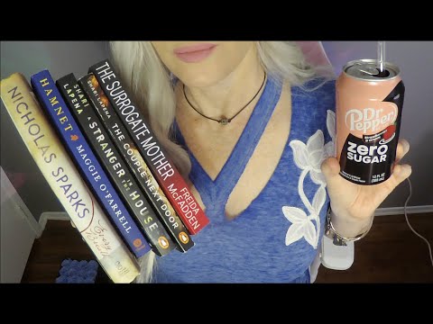 ASMR Gum Chewing Book Haul & Review with Dr. Pepper Soda Drinking | Whispered Ramble