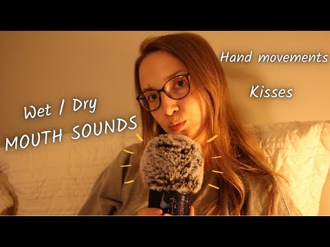 ASMR| Cozy Mouth Sounds & Hand Movements in Bed 😘HIGH SENSITIVITY💋🥰💤