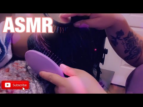 ASMR| Hair brushing & Scalp scratching| Satisfying water sounds, brushing, & tapping| Sleep Aid