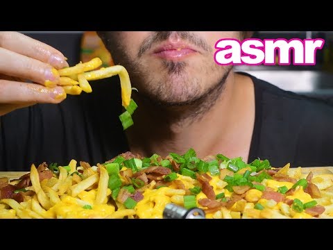 ASMR BEST Bacon Cheese Fries ( Crunchy Eating Sounds ) Messy Eating | Nomnomsammieboy