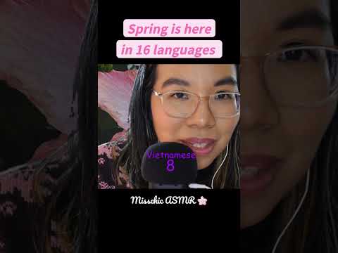 ASMR SPRING IN DIFFERENT LANGUAGES (Whispering) 🌸 #Shorts