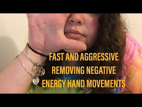 asmr- FAST + AGGRESSIVE removing negative energy 💙 (HAND MOVEMENTS + some gum chewing)