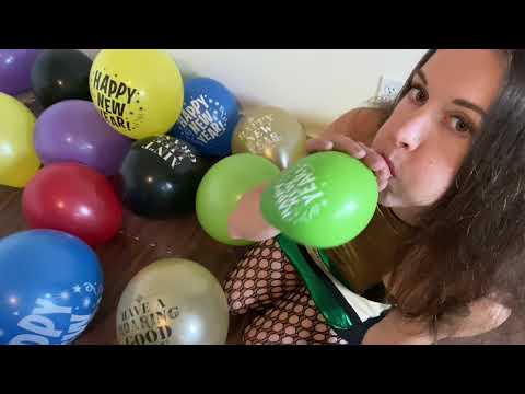 Asmr blowing & popping balloons | new year special