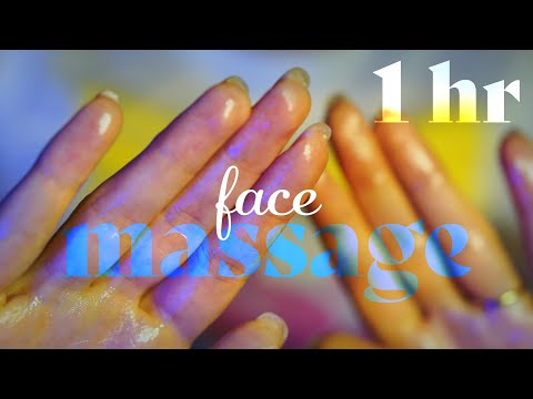 ASMR ~ 1 hr Face Massage ~ Layered Sounds, Massaging Your Face, Personal Attention, Closeup