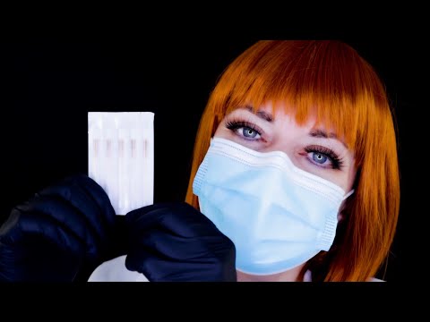 ASMR Facial Acupuncture | CLOSE UP | Cleansing | Skin Exam | Writing | Crinkles | Vinyl Gloves