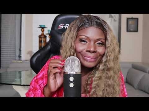 Short Red Nails ASMR Microphone Scratching Sounds
