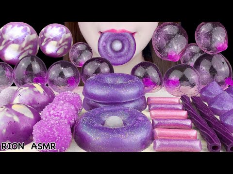 【ASMR】PURPLE DESSERTS 💜BALLOON CANDY,DONUTS JELLY,MERMAID JELLY MUKBANG 먹방 EATING SOUNDS