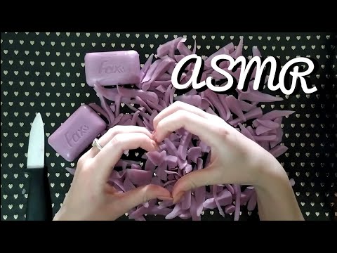 My first ASMR video │Soap cutting, whisper, tapping ❤