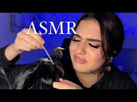 ASMR | ANTIPÁTICA TE QUITA LOS PIOJOS😖🦟TE CORTÓ EL PELO😱