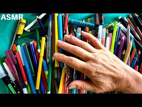 ASMR: Sorting Pencils and Pens - Soft Spoken / Whisper / Gentle Tapping