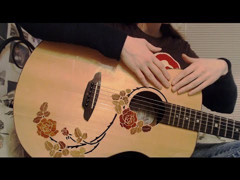 [ASMR] Binaural Acoustic Guitar Sounds + Tapping + Gentle String Touching  (No Playing)