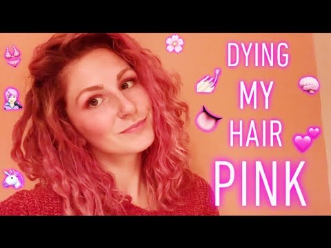 ASMR- dying my hair PINK. with L’Oréal Colorista💕👄🧠💄👅👩🏻‍🎤💅🏻👙🦄🌸