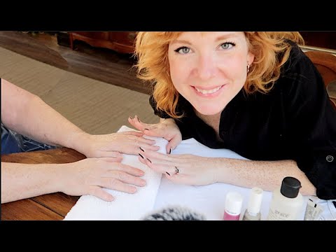 ASMR | Doing My Mom's Nails + Gentle Massage​