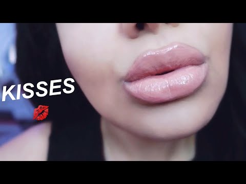 ASMR 💋 Close Up Lip Gloss Kisses and Mouth Sounds 💋