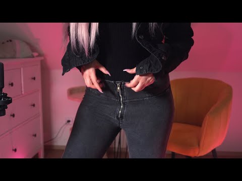 Outfit Scratching (Jeans, Denim Jacket) | ASMR 🤍🎧