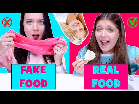 ASMR Real Food VS Fake Food Challenge By LiLiBu #3