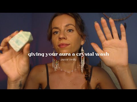 ASMR REIKI cleansing your aura | crystal healing, hand movements, unintentional asmr