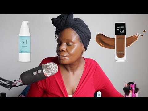 TRYING MAYBELLINE FIT ME 360 FOUNDATION & ELF HYDRATION PRIMER ASMR MAKEUP TRY ONE