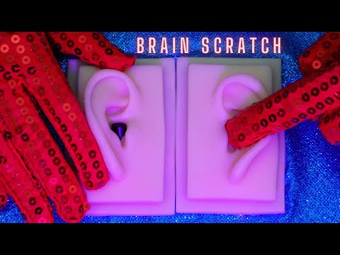 Asmr Ear Mic Scratching - Brain Scratching with Sequin Gloves | Asmr No Talking for Sleep - 4K