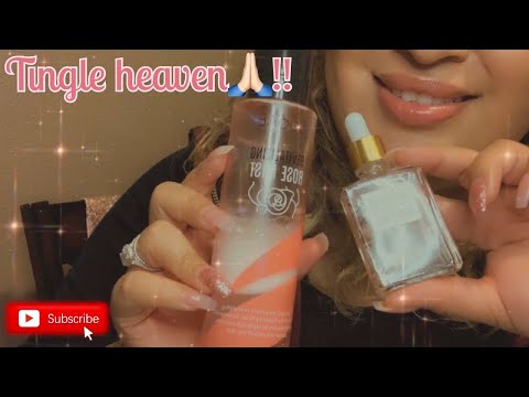 ASMR| 20 minutes of pure tapping and liquid sounds w/ acrylic nails