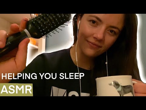 ASMR | Friend helps you fall asleep ♡ (brushing, whispers, lofi, reading, counting, inhale-exhale)