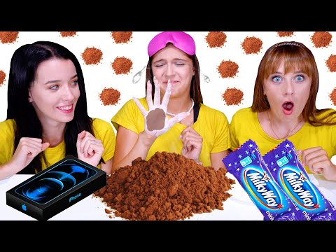 ASMR Choose Food With Closed Eyes (Gummy Candy, Chocolate, Nerds, Cacao Powder)