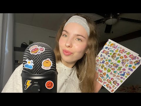 ASMR stickers on mic and peeling off