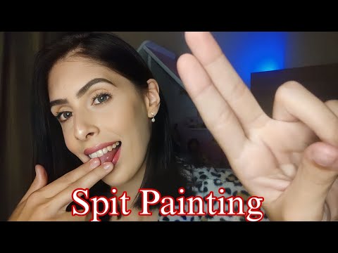 ASMR - Pintando seu rosto de pertinho 🎨🖌️/ Spit Painting #asmr #mouthsounds #spitpainting