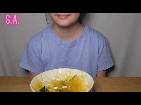 Asmr || Plain Rice Paper Salad with Satay Eating Sounds (NOTALKING)