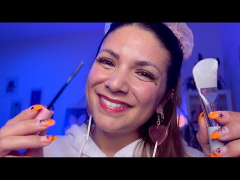 ASMR Beauty Spa Deluxe But You Stay In Bed For Sleep (Beauty Face Care, German/Deutsch Roleplay)