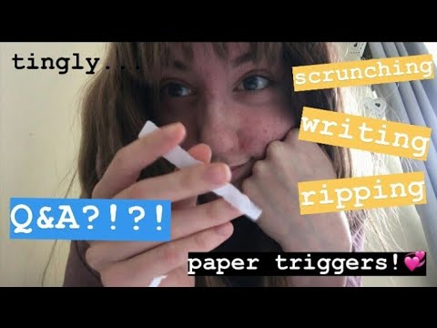 asmr | paper triggers! ripping, drawing, scrunching 💘