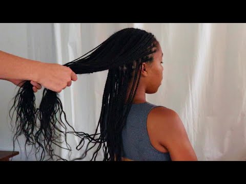 ASMR super satisfying braids hair play and scalp massage on Adrianna (whisper)