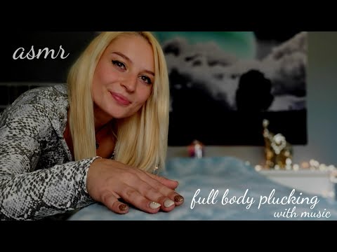 ASMR ~ Full Body Plucking Session ~Reiki ~ Hand Movements ~Sleep Tingles~7 Chakra Cleanse WITH MUSIC