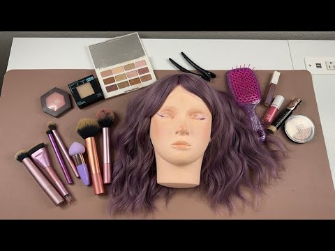 ASMR makeup on mannequin 💄- rummaging sounds