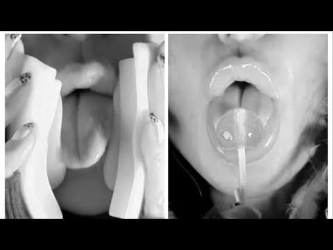 ASMR ear eating and a little lollipop licking - sweet mouth sounds